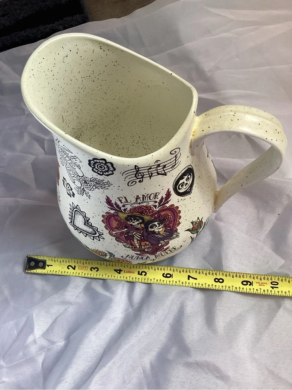 Disney parks White Ceramic Floral Mariachi Pitcher